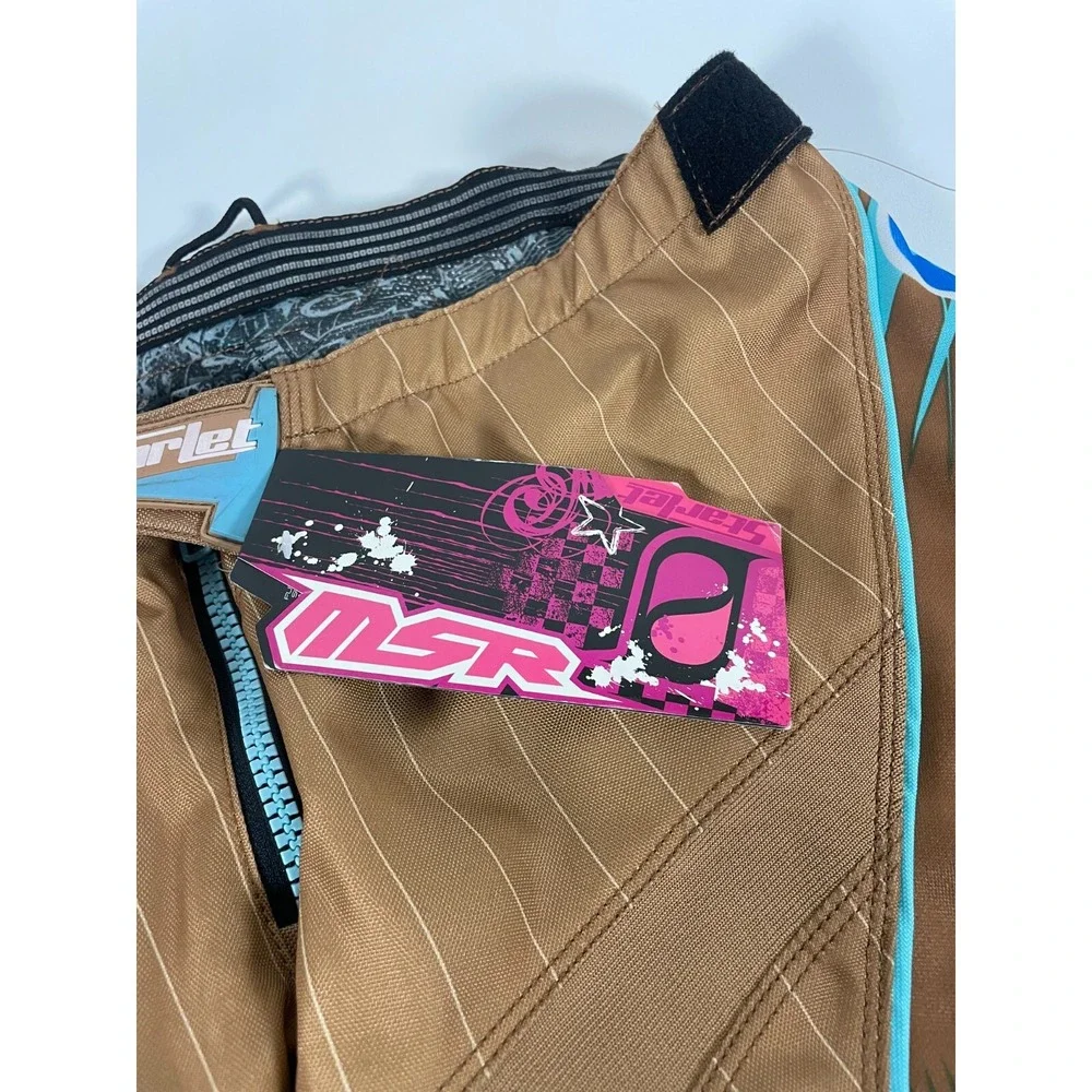 MSR Starlet Youth Motocross‎ Pants Brown Blue Floral Racing Gear Size 14 NWT